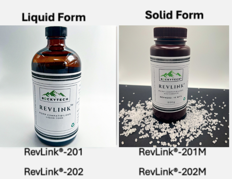 RevLink® plastic additive in liquid and solid form